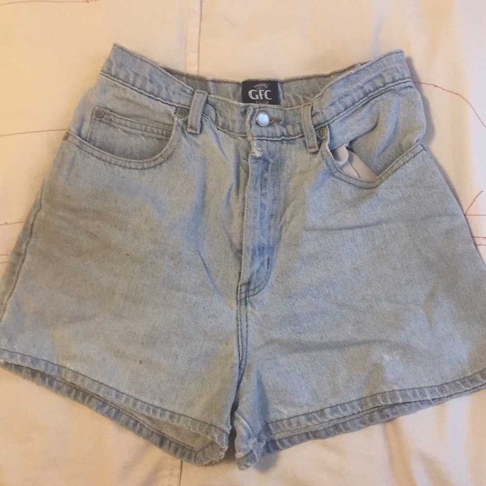 High waisted denim shorts